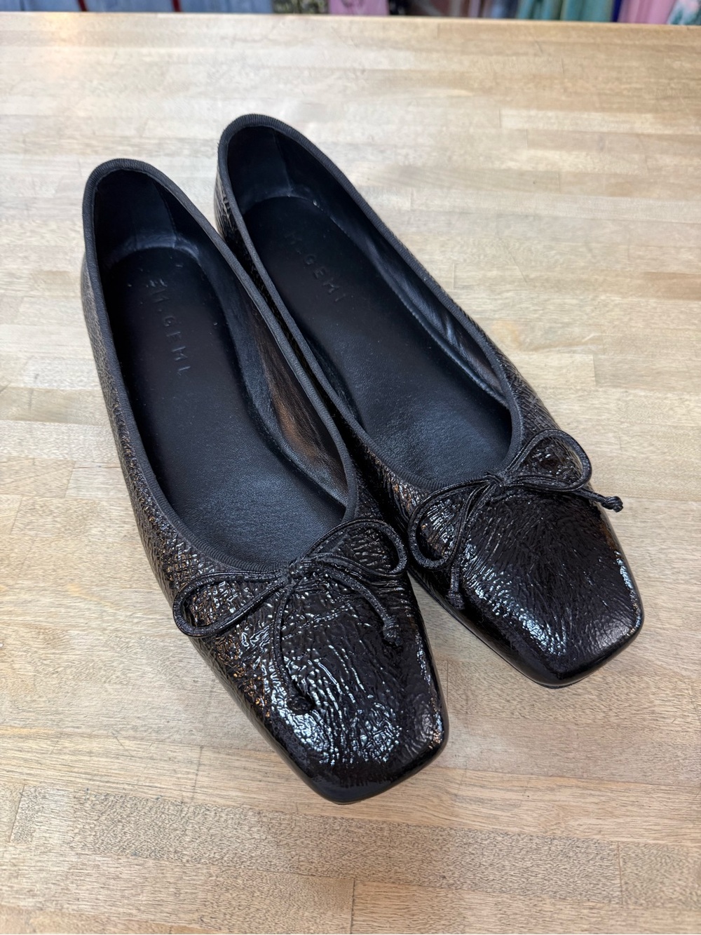 M. GEMI The Danza Flats Black Patent Leather Sz 40.5
